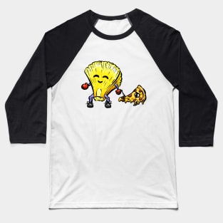 Pineapple taking a pizza slice for a walk cartoon Baseball T-Shirt